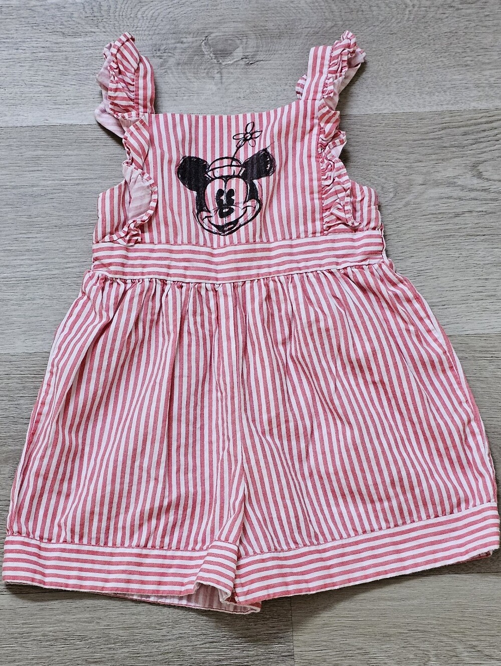 Disney Minnie Mouse Baby Girl Red Striped Romper 24M